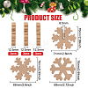 9Pcs 3 Style Snowflake Wooden Blank Display Decorations AJEW-BC0002-07-2