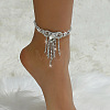 Bowknot Tassel Alloy Rhinestone Anklets for Women WGEE1E3-05-1