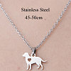 201 Stainless Steel Dog with Heart Pendant Necklace NJEW-OY001-42-3