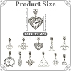 22Pcs 11 Style Alloy European Dangle Charms PALLOY-YW00226-2