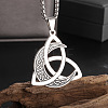 Viking Triskelion Knot Moon 201 Stainless Steel Pendant Necklaces for Men FS-WG9ED82-01-3