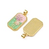 Brass Enamel Pendants KK-L190-012G-02-2