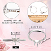 1Pc 925 Sterling Silver Adjustable Ring Findings STER-BBC0006-01-2