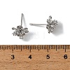 Brass Cubic Zirconia Stud Earring Settings CU-CBA53F6-01P-3