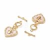Brass with Shell Toggle Clasps KK-E068-VC165-3