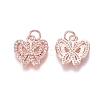 Brass Micro Pave Clear Cubic Zirconia Charms ZIRC-I036-14RG-1