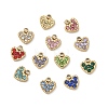 304 Stainless Steel Micro Pave Cubic Zirconia Charms CU-CBA5775-02G-1