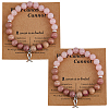 2Pcs Alloy Awareness Ribbon Charm Bracelets BJEW-DC0001-13-1