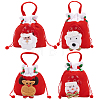 4Pcs 4 Styles Christmas Theme Velvet Packing Pouches ABAG-BC0001-50-1