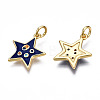 Brass Micro Pave Cubic Zirconia Enamel Charms ZIRC-Q200-025A-NF-2