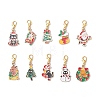 Christmas Alloy Enamel Pendant Decorations HJEW-JM03649-2