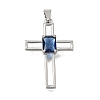 Brass Pave Blue Cubic Zirconia Pendants CU-CBA4BAF-01P-1