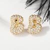 Brass Micro Pave Cubic Zirconia Stud Earrings EJEW-Z091-04G-B-5