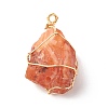 Rough Raw Natural Carnelian Pendants PALLOY-JF01219-2