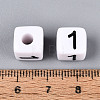 Opaque Acrylic European Large Hole Beads SACR-N020-01B-02-4
