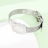304 Stainless Steel Watch Band Chain Bracelets for Women Men BJEW-P386-09P-J-3