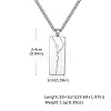 304 Stainless Steel Crack Pattern Rectangle Pendant Box Chain Necklaces for Men WGCB6AB-01-1