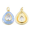 Brass Pave Clear Cubic Zirconia Pendants KK-N227-94B-1