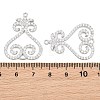 Brass Micro Pave Clear Cubic Zirconia Connector Charms CU-CBA7BFE-03C-P-3