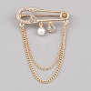 Alloy Rhinestone Hanging Chain Brooches JEWB-WH0028-108A-1