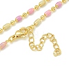 Brass Enamel Column Link Chain Necklaces NJEW-H039-09A-02G-1