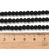 Frosted Natural Black Agate(Dyed & Heated) Beads Strands G-C289-B04-4mm-5
