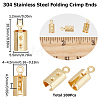 180Pcs 304 Stainless Steel Folding Crimp Ends STAS-SC0005-40B-2