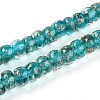 Luminous Handmade Gold Foil Glass Beads Strands FOIL-N029-02A-05-1