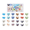 24Pcs 12 Colors Handmade Lampwork Beads LAMP-CW0001-03-21