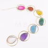 7 Chakra Rainbow Natural Agate Slice Suncatcher HJEW-H065-09-2