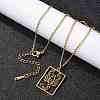 304 Stainless Steel Necklace LS-NJEW-D330-01G-08-4