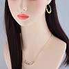 Brass Faceted Round Beaded Pendant Necklaces & Hoop Earrings for Women FS-WG48F31-01-2