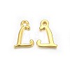 Golden Plated Alloy Letter Pendants X-PALLOY-J718-01G-L-1