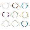 9Pcs 9 Styles Natural Mixed Stone Chip Nylon Braided Beaded Bracelet Making AJEW-BM0001-55-1