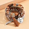 Bohemin Style Natural Moon and Star Xingyue Bodhi Beads Stretch Bracelet Set WG2BA1D-12-1