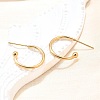 304 Stainless Steel C-shaped Hoop Circle Ball Stud Earrings STAS-K204-04G-1