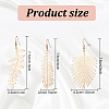 3 Pairs 3 Style Alloy Leaf Long Dangle Earrings for Women EJEW-AN0001-73-2