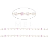 Faceted Cube Glass & ABS Plastic Imitation Pearl Beaded Chains CHS-G026-02KCG-02-1-2