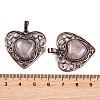 Natural Rose Quartz Peach Love Heart Pendants G-G158-01-18-3