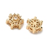 Christmas Brass Pave Cubic Zirconia Beads KK-A286-20G-01-2