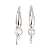 Rack Plating Brass Cubic Zirconia Earring Hooks KK-S374-05P-05-1