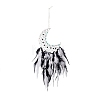 Iron Woven Web/Net with Feather Pendant Decorations AJEW-B017-21-2