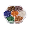 7 Colors Glass Round Seed Beads SEED-YW0001-24A-02-3