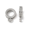 Brass Micro Pave Cubic Zirconia Tube Bails KK-D324-33P-1