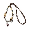 Ethnic Style Alloy & Porcelain Ceramic Beads Pendant Tassel Y Necklaces NJEW-D308-03B-2