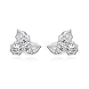 925 Sterling Silver Micro Pave Clear Cubic Zirconia Stud Earrings EJEW-K301-03P-2