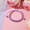 Round Glass Seed Braided Bead Bracelets BJEW-MZ00088-03-2