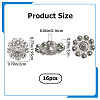 16Pcs 1-Hole Alloy Shank Buttons BUTT-GF0001-27-2