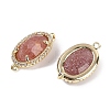 Natural Strawberry Quartz Faceted Oval Links G-B126-07G-07-2