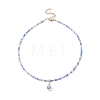Glass Teardrop Pendant Necklace with Seed Beaded Chains for Women NJEW-JN04260-5